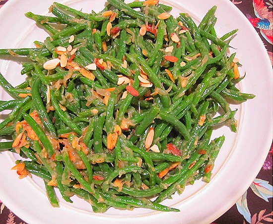 Green Beans with Caramelized Shallots & Almonds