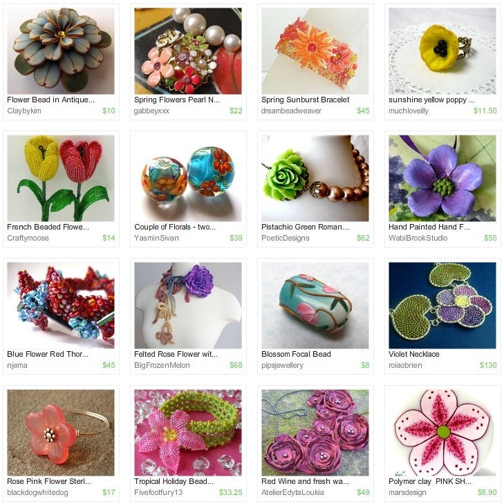 Etsy Picks: Fresh Flower Beads and Jewelry