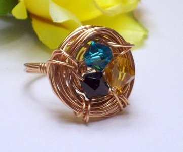 Birthstone Bird's Nest Ring by Rings Handmade