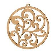 US Made Wood Scroll Vine Charm from Rings and Things
