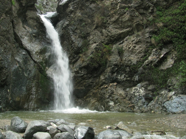 Waterfall in the rain.