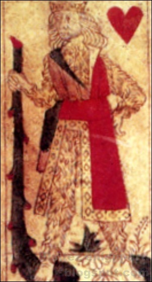 Roi de coeur, Jeu de cartes fabriqué à Lyon, 1490