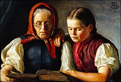 Hans Thoma, La mère et la soeur du peintre 1866