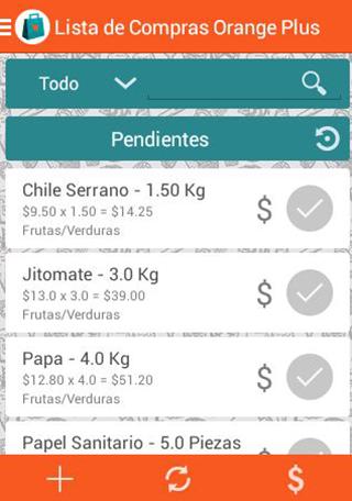 Lista de Compras Orange Plus