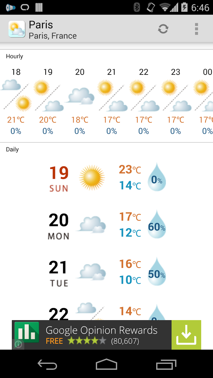 World Weather Widget Screen 2