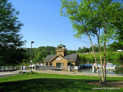 The boathouse, on the lake in the day use area.