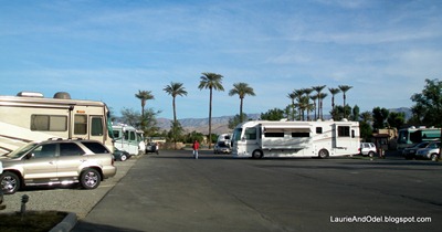 Indio Elks Lodge Parking - our site in November 2007.