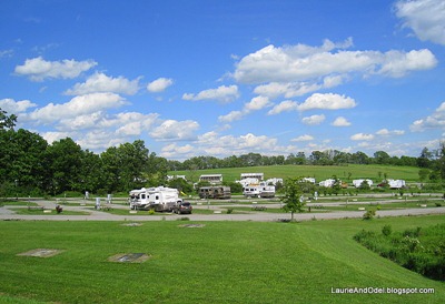 Overnight sites at Hickory Hollow Campground, on the sunny day after we arrived.