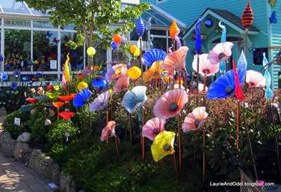 A garden of glass flowers in Sutton's Bay.