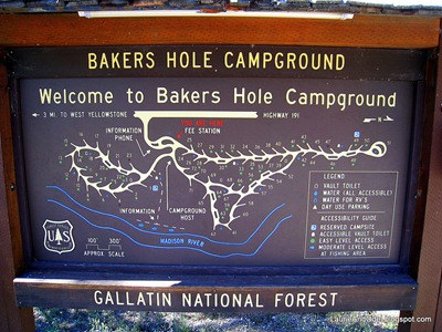 Bakers Hole Map Sign