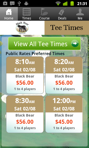 Black Bear Golf Tee Times