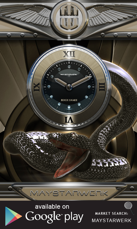 beige snake digital clock Screen 3