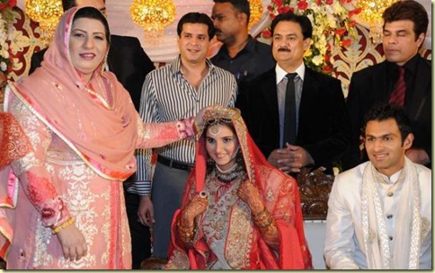 4Sania Mirza ,Shohib Malik  wedding reception pictures