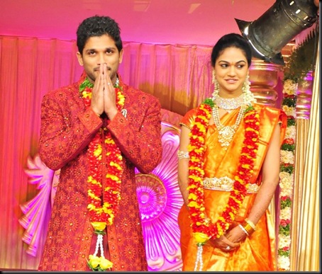 7Allu Arjun Snehs Reddy wedding reception pictures