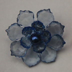 Aksesoris Bros [AB30] Motif Bunga warna biru ukuran 4,5x4,5cm