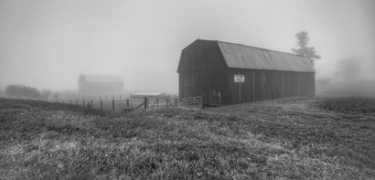 Barns in the fog-Edit