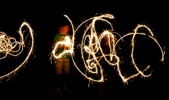 Light Painting with Sparklers