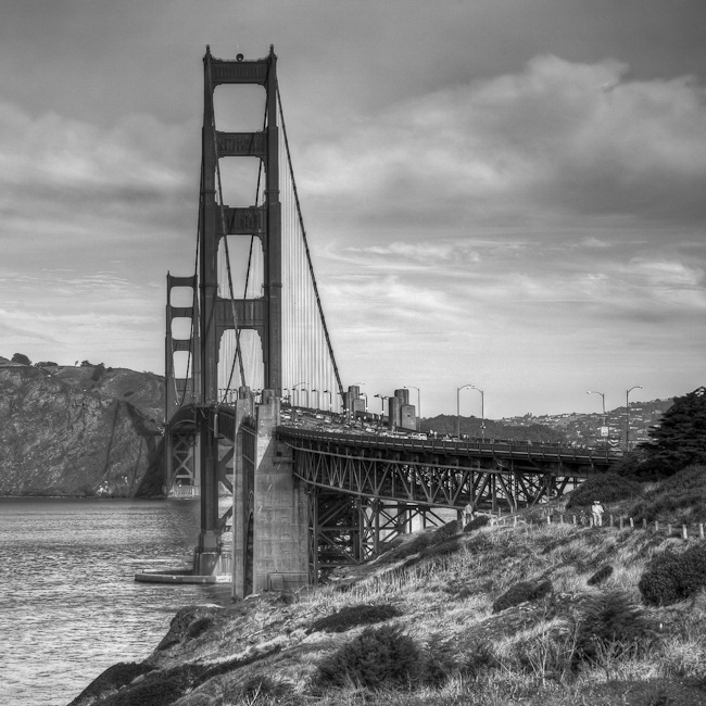 Golden Gate Bridge Black and White-2
