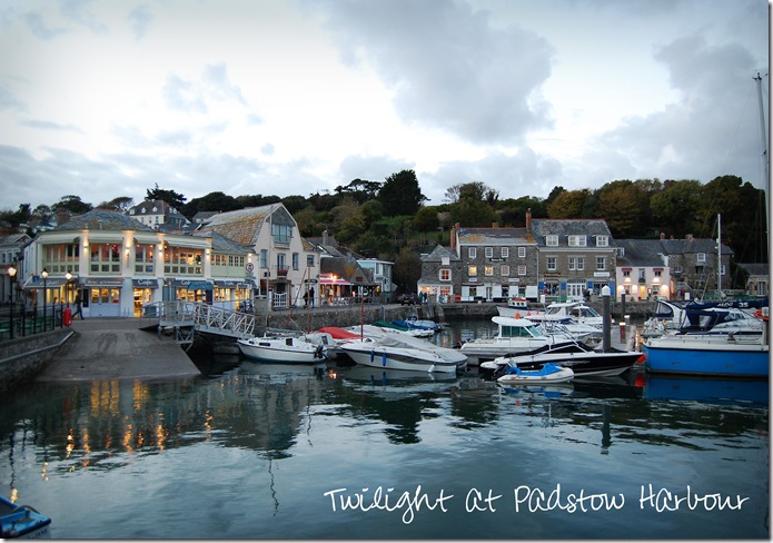 Padstow in the evening when Syl and I had fish & chips sitting by the harbour.