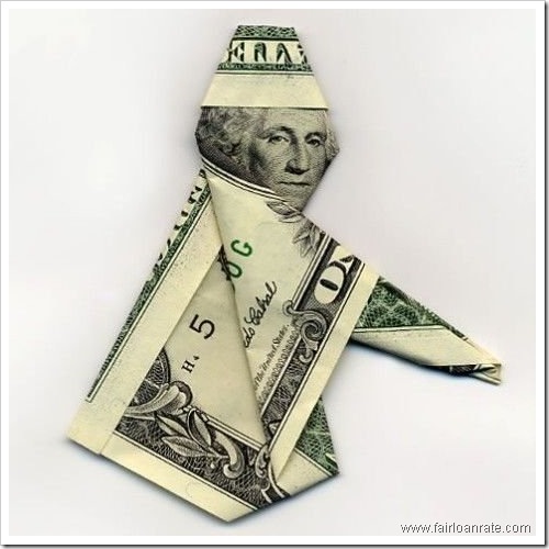 one dollar note puppet
