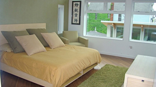 modern bedroom in green residential