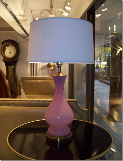 Pink opaline lamp