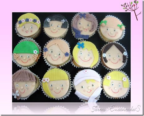 cupcakes caritas niñas