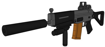 SIG SG 552 Commando Papercraft Carbine