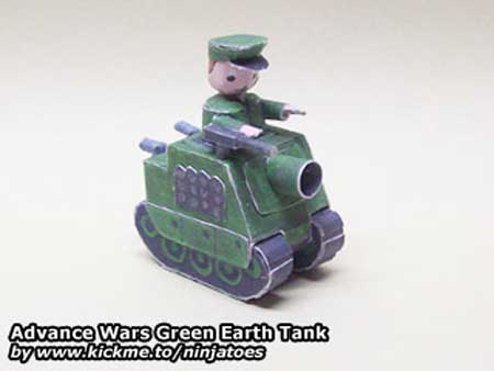  Advance Wars Papercraft Green Earth Tank