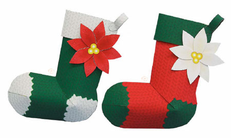 Christmast Tree Socks Ornament Papercraft