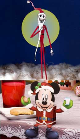 Santa Jack Papercraft & Mickey Mouse Santa Candy Box