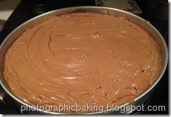 Chocolate cake ready to bake