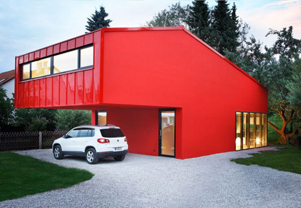 Modern Simple Red Small Home Architecture for Inspiration Smart Design in Germany