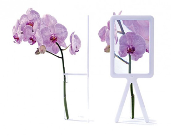 Modern Stylish Vase with Features a Flat Magnifying Glass that acts Like Picture Frame