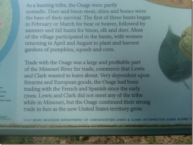 recognition of the Osage Indians's contribution to the trade