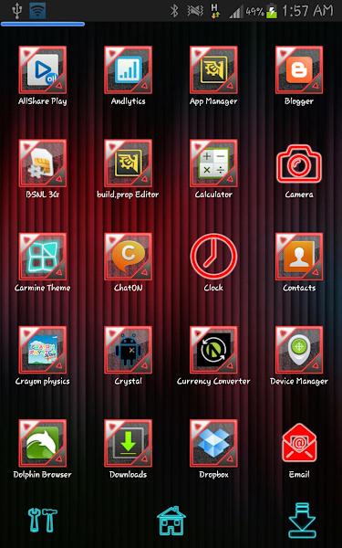 Next Launcher Carmine 3D Theme v1.0