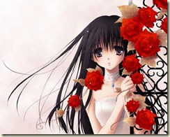 lonely_anime_girl_and_red_roses