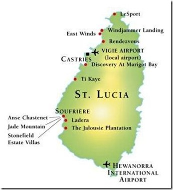 st lucia - Map