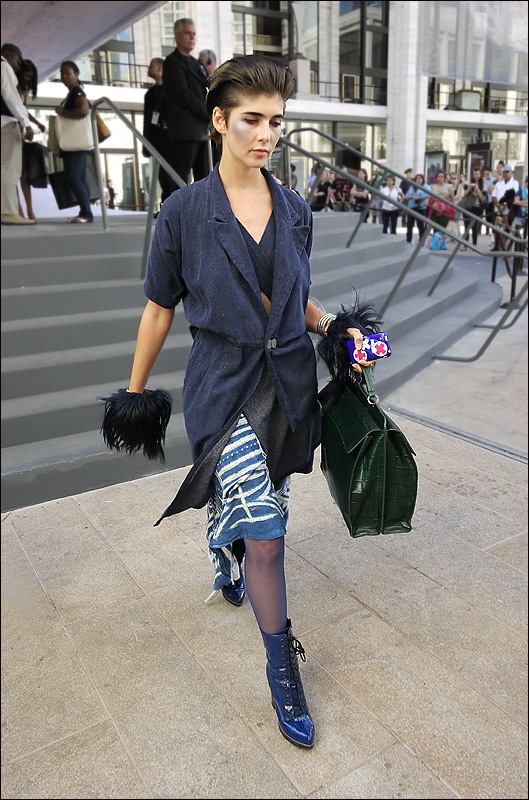 1 w designer her own blue coat pattern dress faux fur cuffs