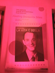 Jameson Film Festival Poster bearing picture of me with La Vita é Bella (Life is Beautiful) listed as my favourite film.