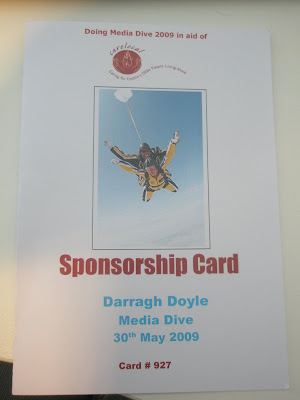 Image shows a sponsorship card with my name on the front of it