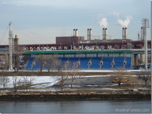 Icahn Stadium, as seen from East River Plaza. Icahn Stadium, as seen from East River Plaza.
