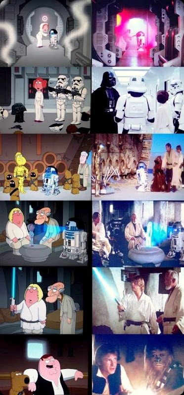cool star wars photos family guy compared to movie
