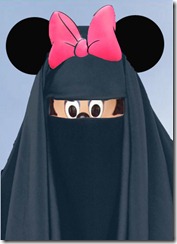 Muslim Minnie Mouse in Burqa