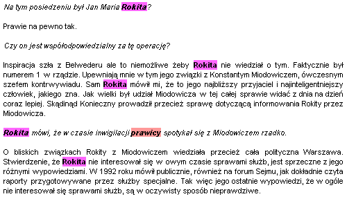 Jan Rokita 2006, Dziennik, wywiad prezydenta Lecha Kaczyńskiego
