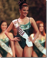 Aishwarya Rai of India competes in the swimsuit parade during the finals for Miss World 1994 in Sun City, November 20, 1994