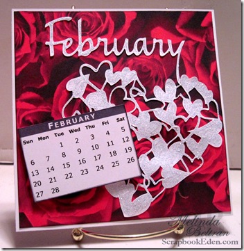 cricut calendar page idea - february