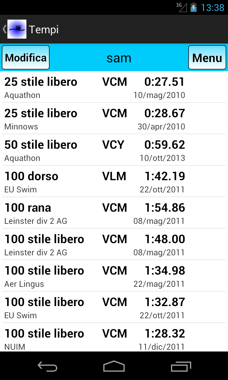 Swim PB Screen 2