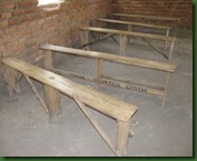 Benches with the church name