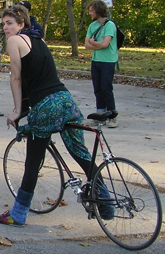 Bicyclist at Earlham College